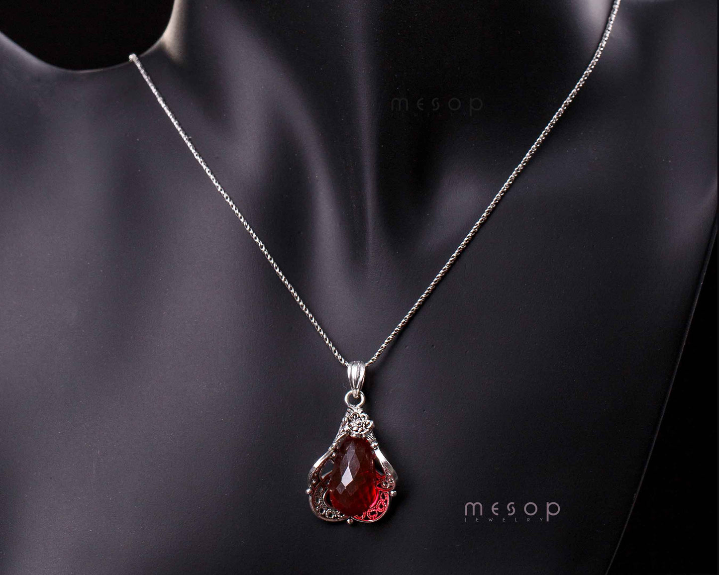 Calla Lily Whispers of Red Pendant