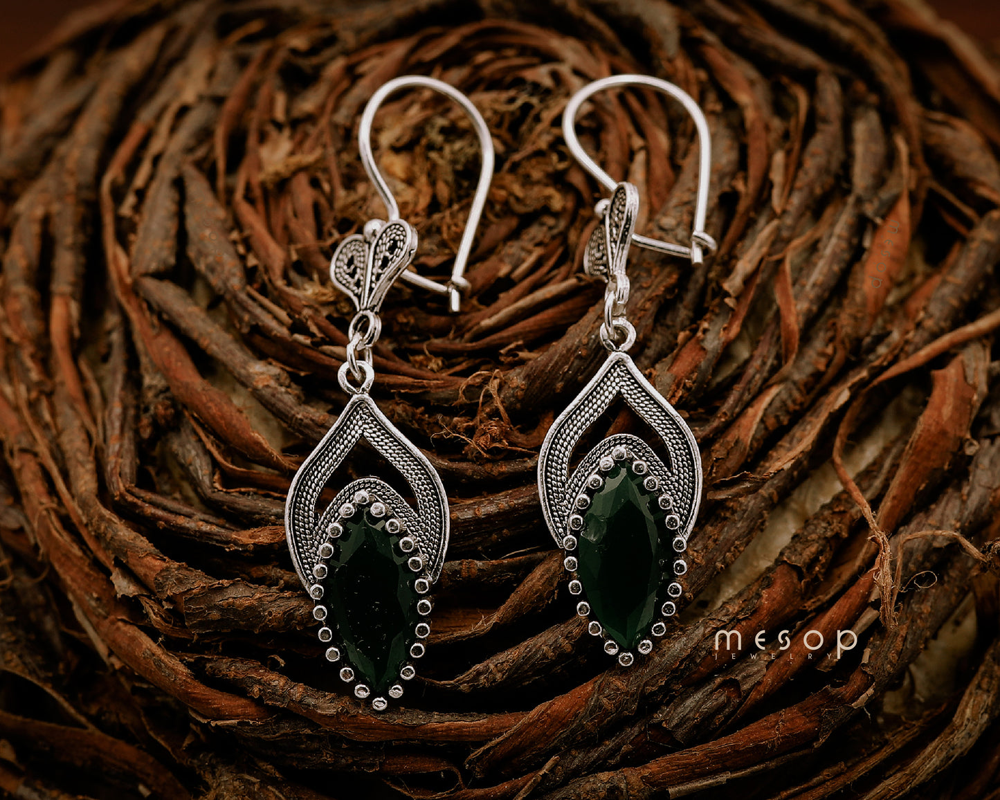 Emerald Whispers of the Heart Earrings