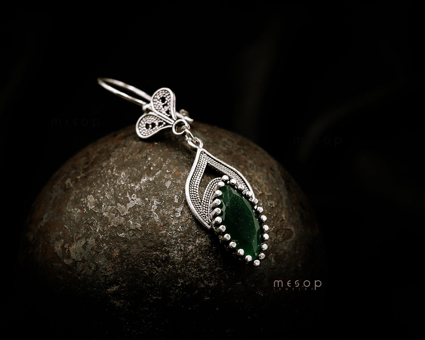 Emerald Whispers of the Heart Earrings