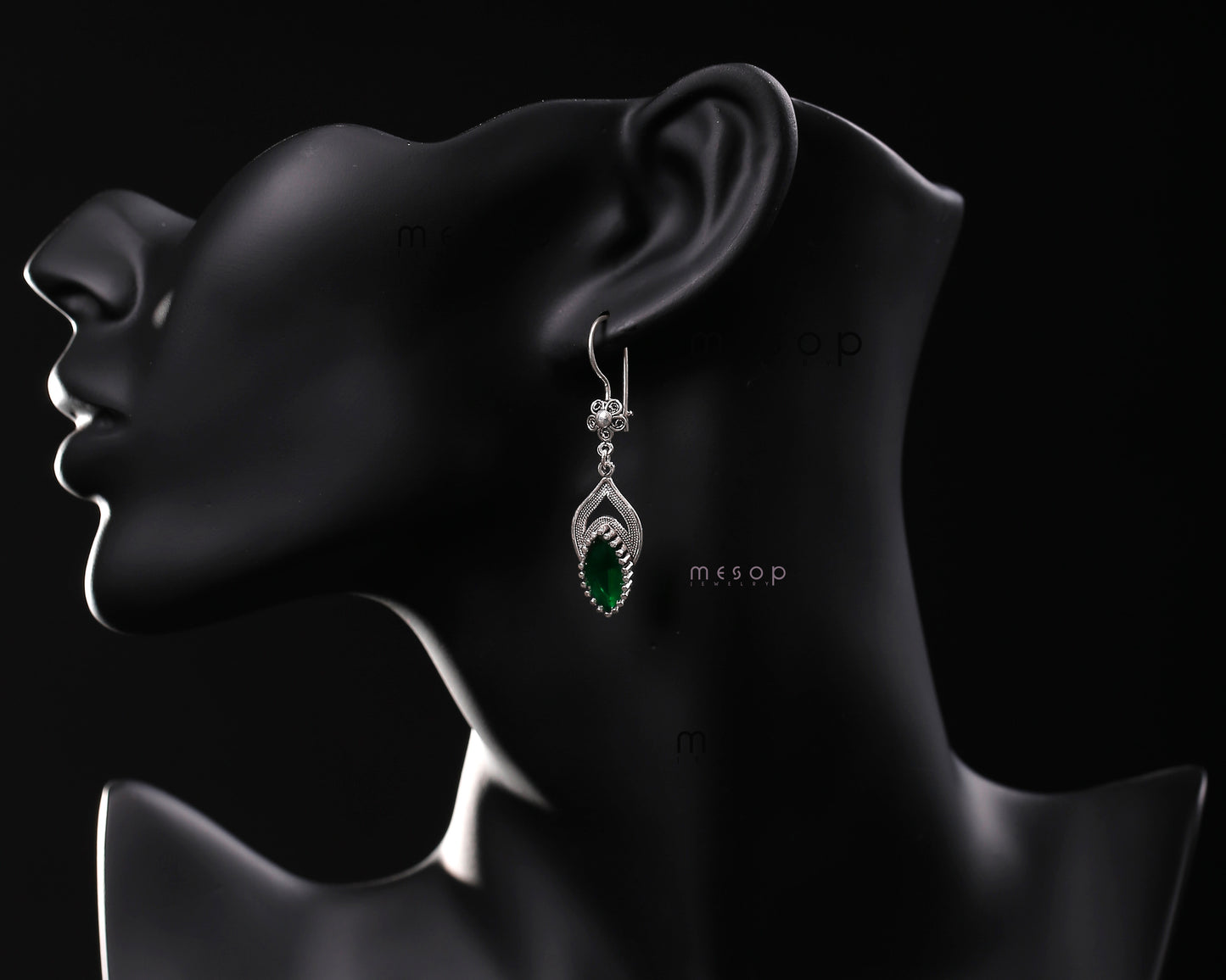 Emerald Whispers of the Heart Earrings