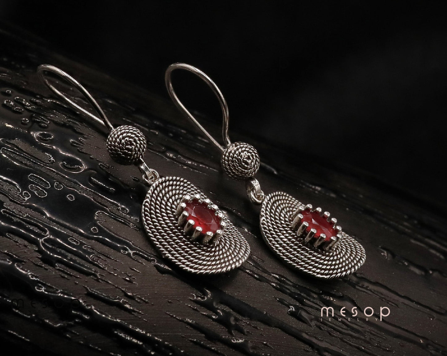 Seranade of Whispering Ruby Earrings