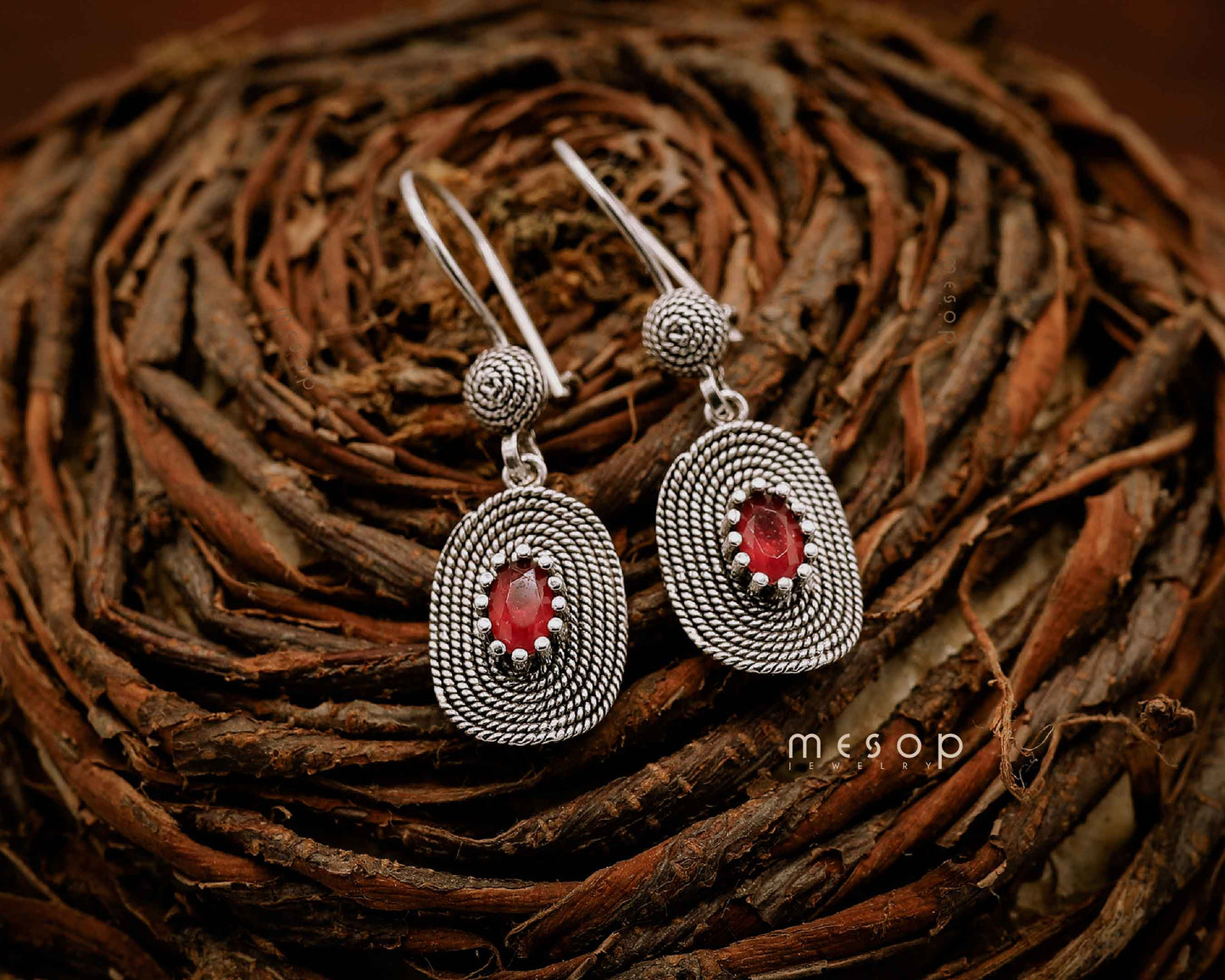 Seranade of Whispering Ruby Earrings