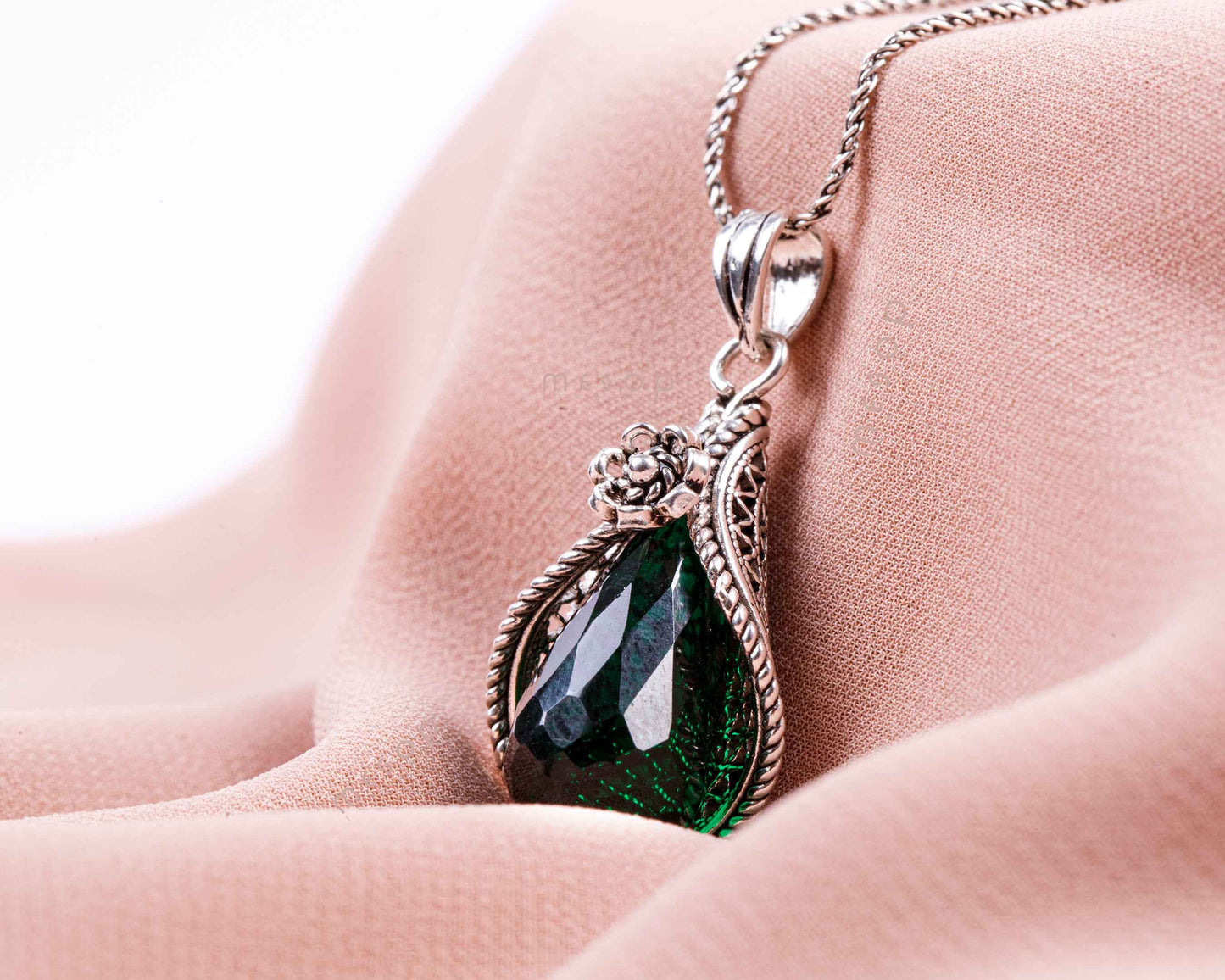 Calla Lily Whispers of Green Pendant